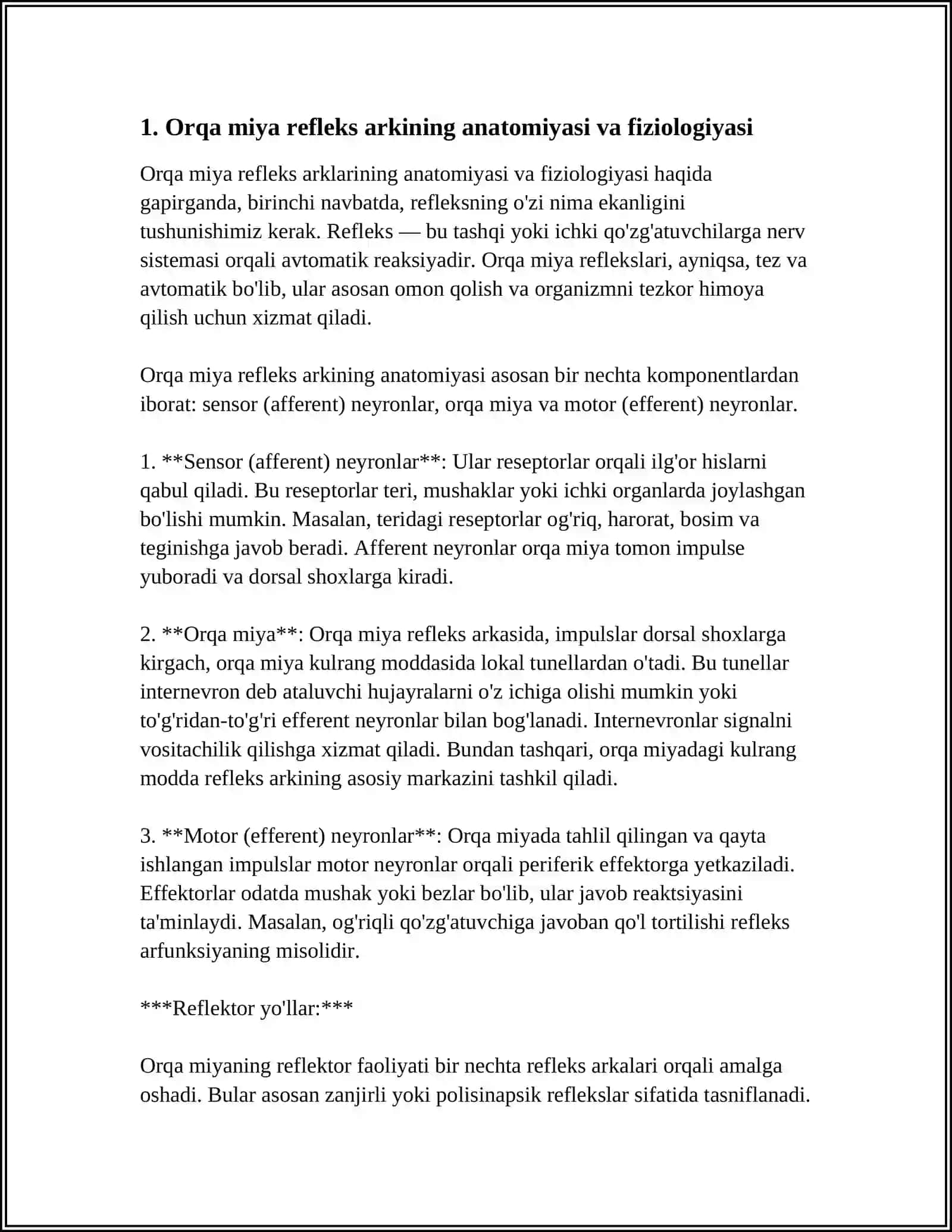 ORQA MIYANING REFLEKTOR VA O’TKAZUVCHI YO’L FAOLIYATI, TEKSHIRISH USULLARI 3