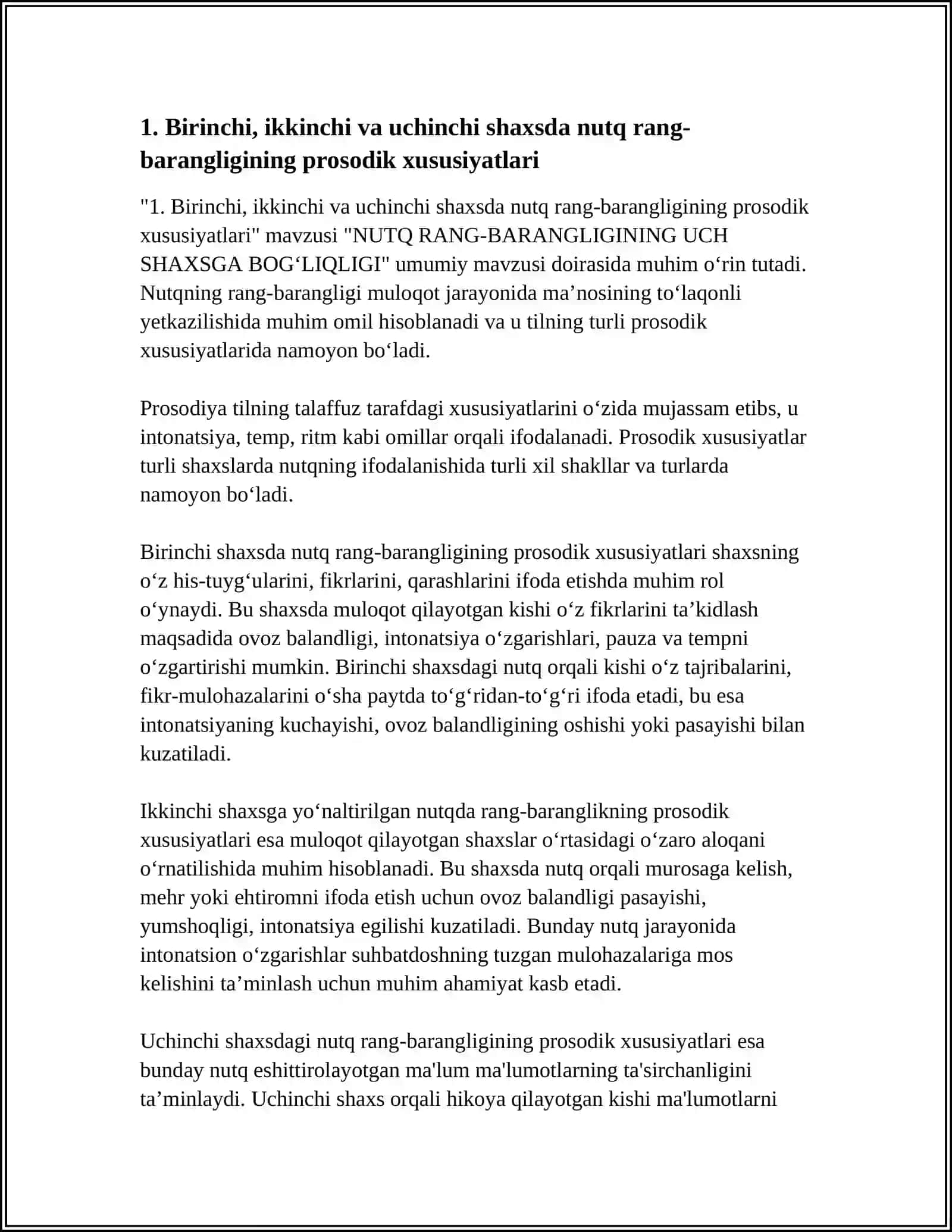 NUTQ RANG-BARANGLIGINING UCH SHAXSGA BOGʻLIQLIGI 3