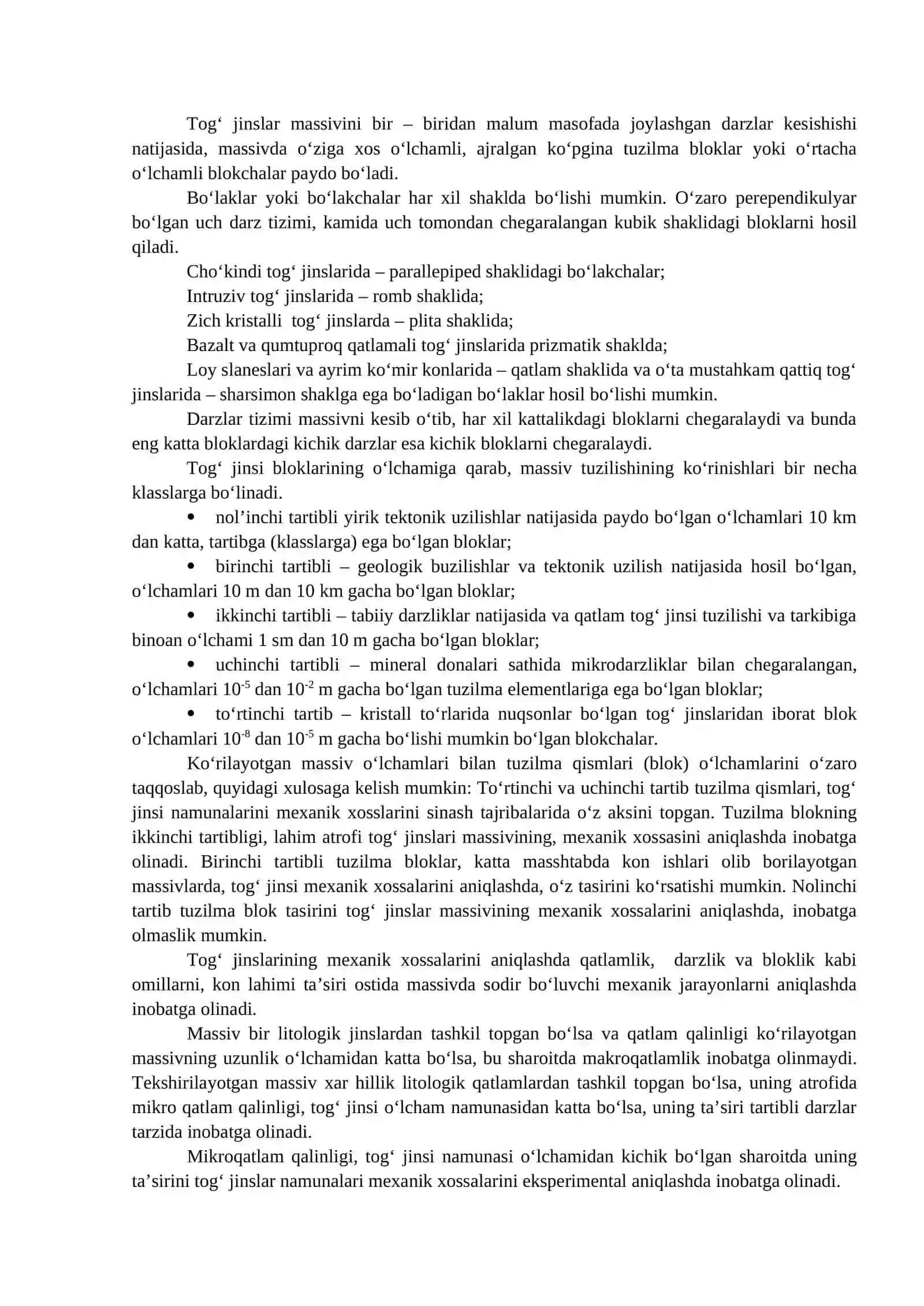 Tog‘ jinslar massivining umumiy tabiiy va texnogen tuzilma mexanik xususiyati 3