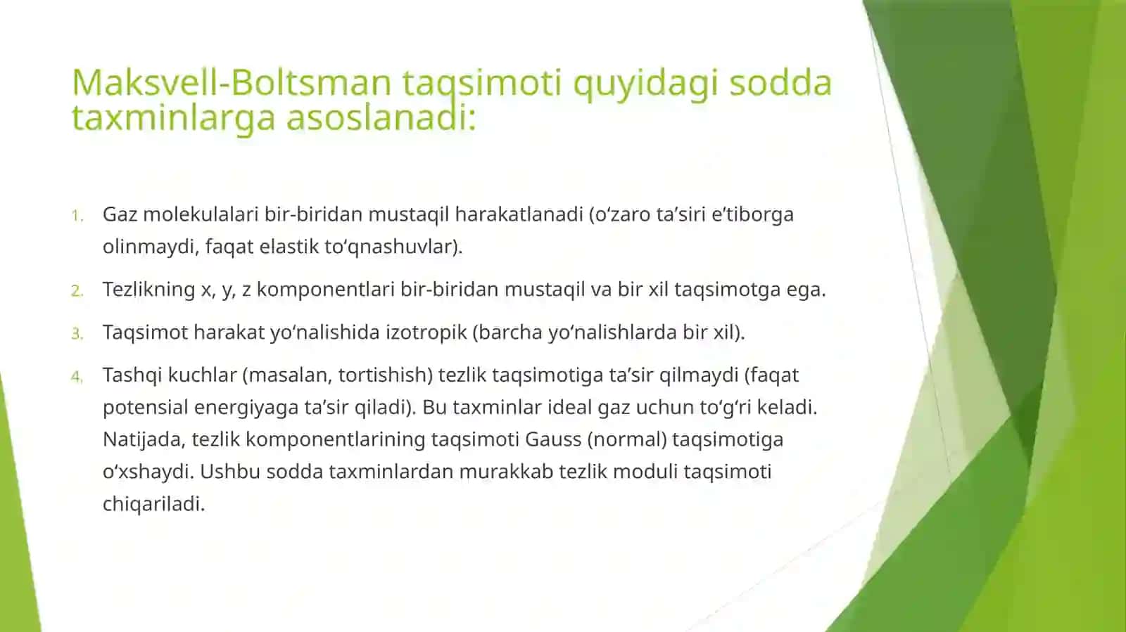 Molekulyar kinetik nazariya 3