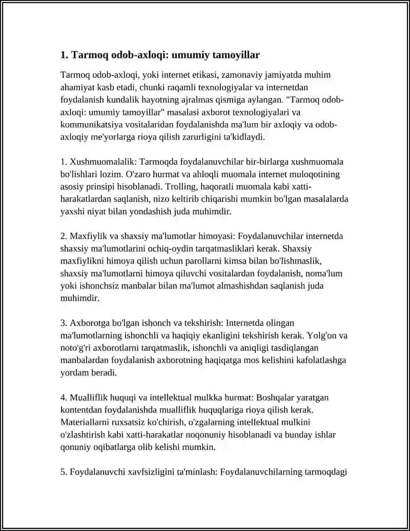 Tarmoq Odob-Axloqi.Infoetika 3