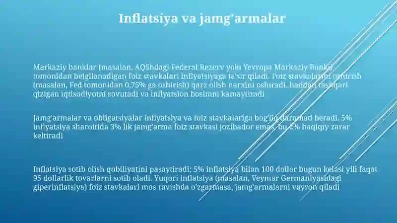 Inflatsiya va foiz stavkalar oʻrtasidagi bogʻliqlik 3