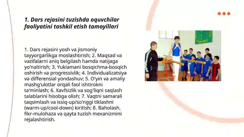 Jismoniy tarbiya darslarida oquvchilar faoliyatini tashkil etish uslubiyati 3