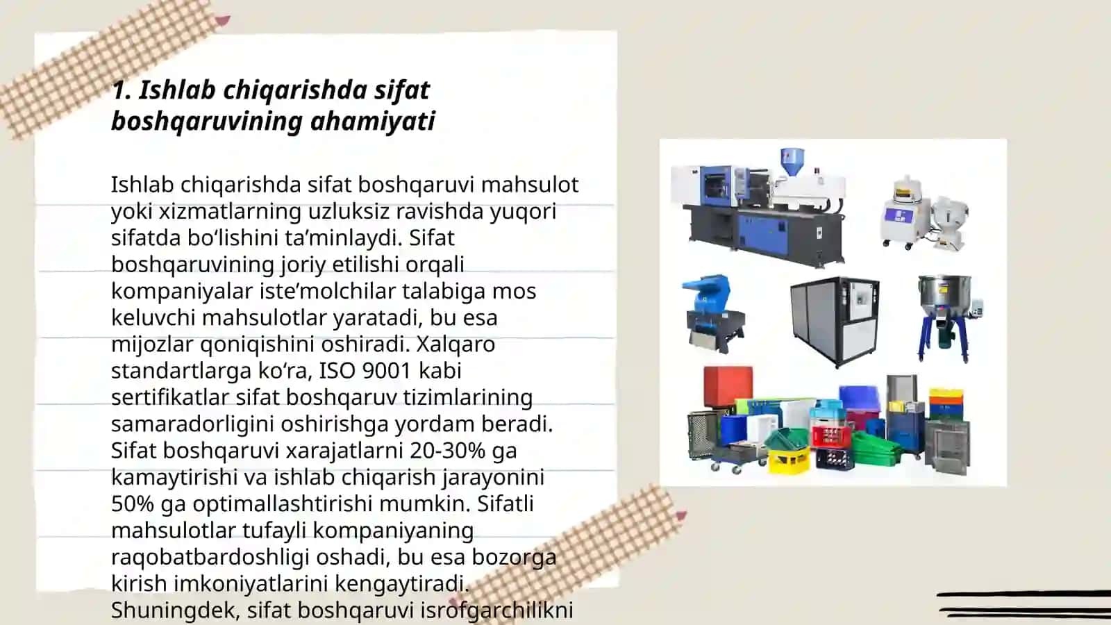 Ishlab chiqarish va uning tarmoqlarida sifat boshqaruvi 3