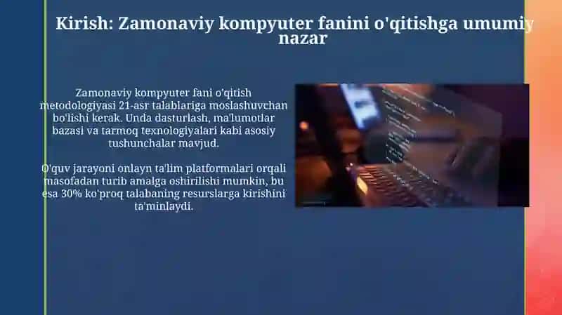 Zamonaviy kompyuterlar bo'limini o'qitish metodikasi 3