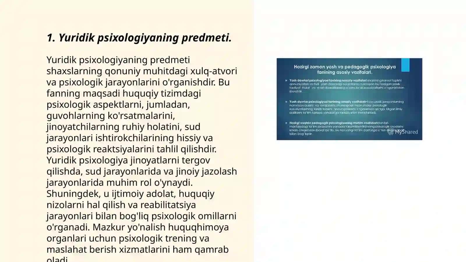 Yuridik psixologiya fanining predmet, maqsadi va vazifalari 3