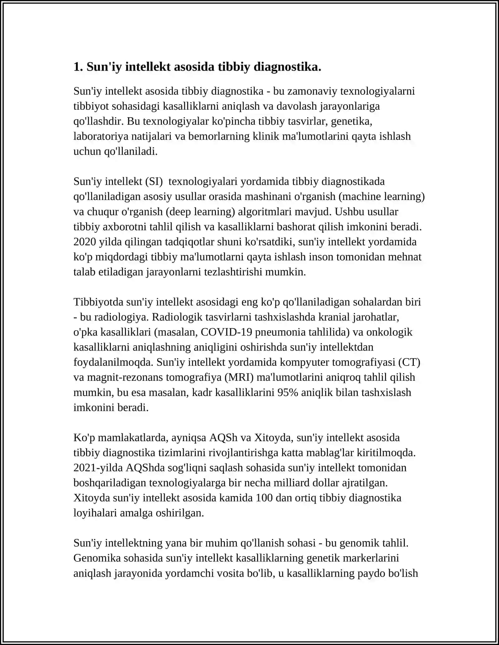 SUN’IY INTELLEKT DASTURIY VOSITALARI ASOSIDA BOSH MIYA RAK KASALLIGINI ANIQLASH DASTURINI ISHLAB CHIQISH 3