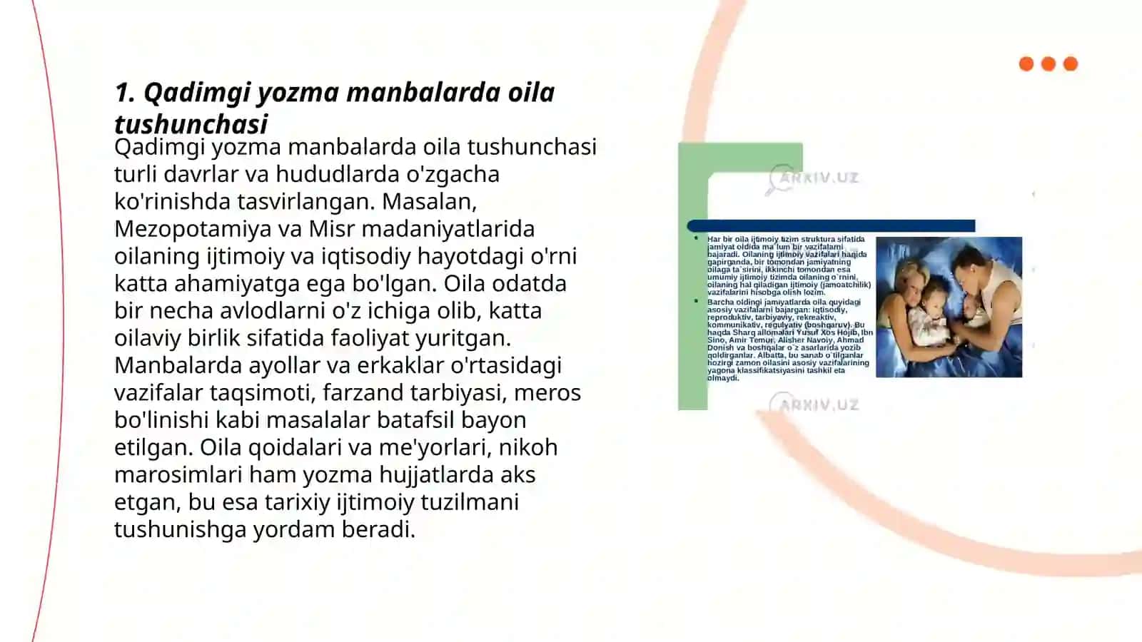Eng qadimgi yozma yodgorliklarda oila va oilada bola tarbiyasi masalalarining yoritilishi 3