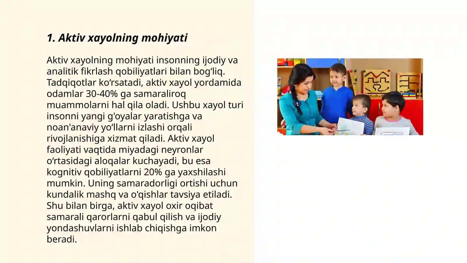 Aktiv xayolning bolalarda rivojlanishi 3
