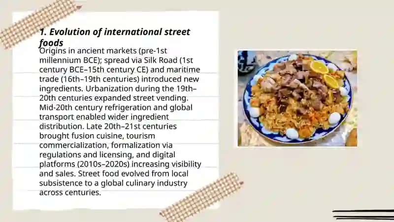 Plan: Evolution of international street foods 3