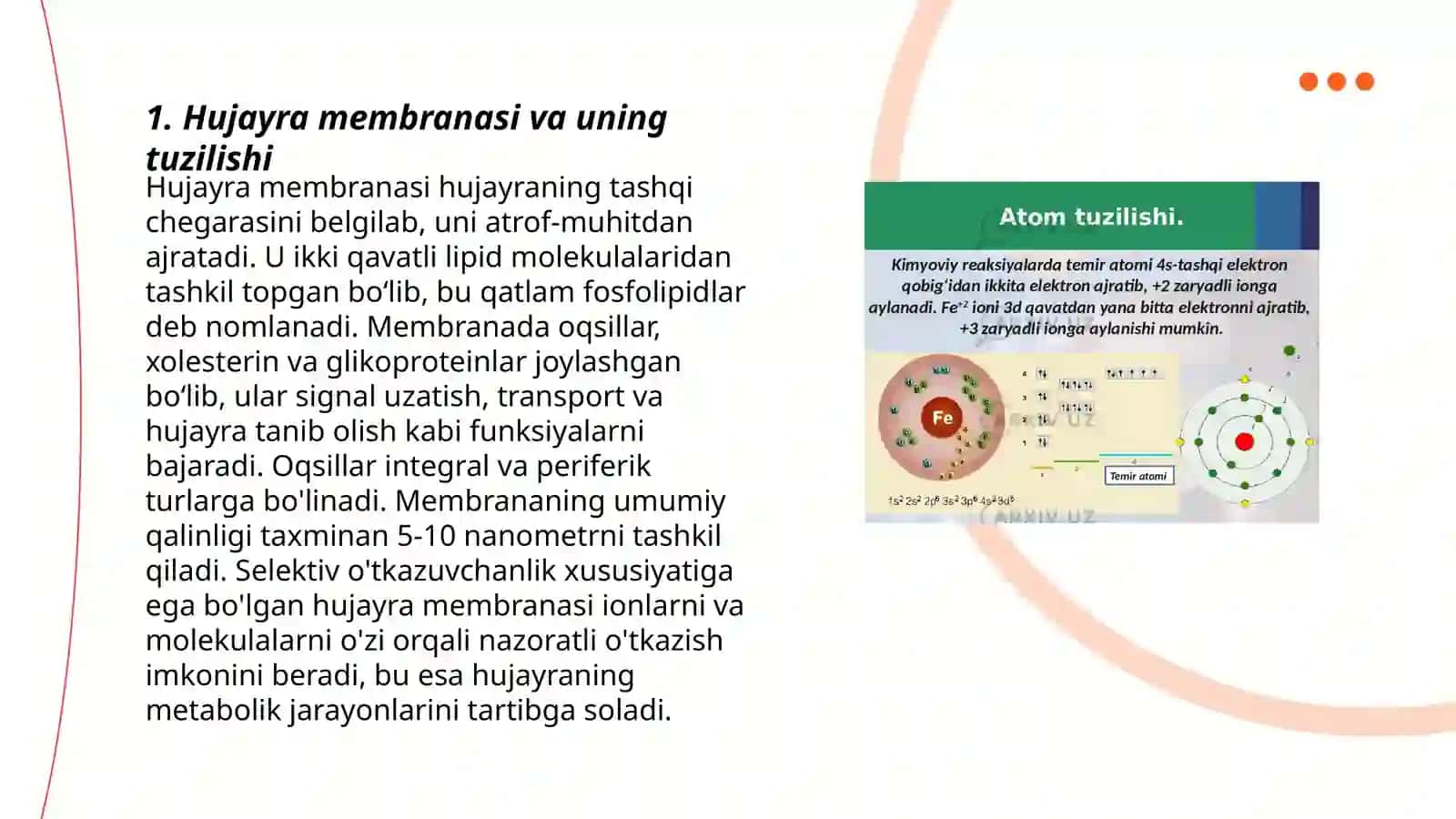 Hujayra membranalari orqali moddalarni passiv va aktiv transport qilish mexanizmlari dilfuzziya osmos filtratsiya hodisalarining mohiyati va mexanizmlari 3
