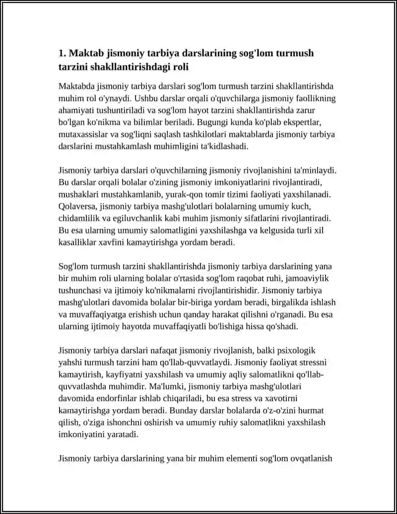 Jismoniy tarbiya darslari 3