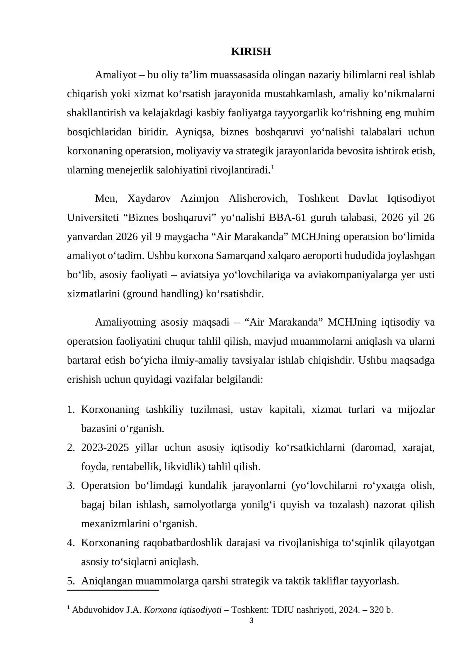 “Air Marakanda” MCHJ. aviatsiya yo‘lovchilariga va aviakompaniyalarga yer usti xizmatlarini koʻrs/di 3