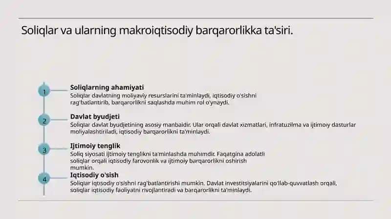 Soliqlarning makroiqtisjdiy barqarorlikni ta’minlashdagi o’rni 3