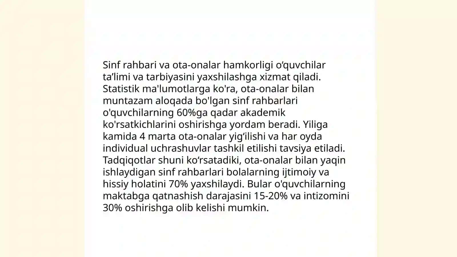 Sinf rahbarining tarbiyaviy faoliyati samaradorligini oshirish usullari 3