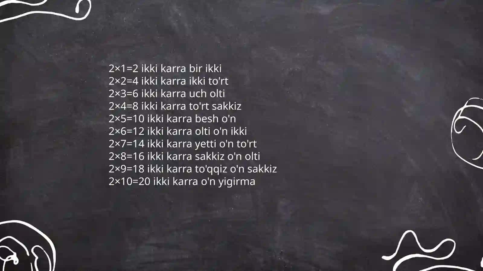 2-sinf koʻpaytirish jadvali 3