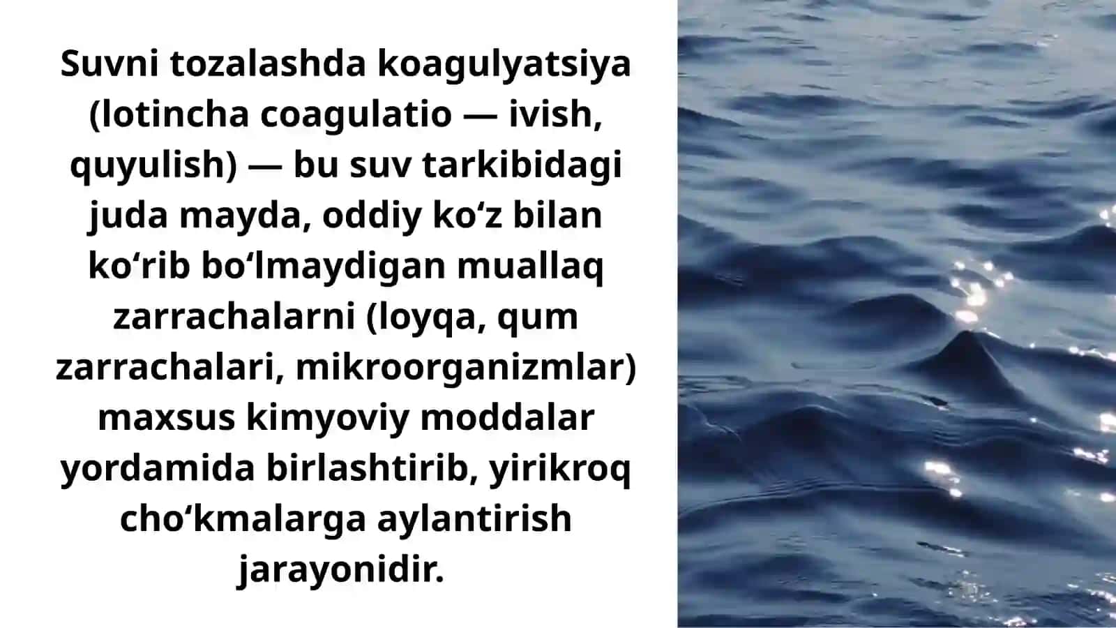 Suvni tozalash bosqichlari. Koagulyatsiya jarayoni 3