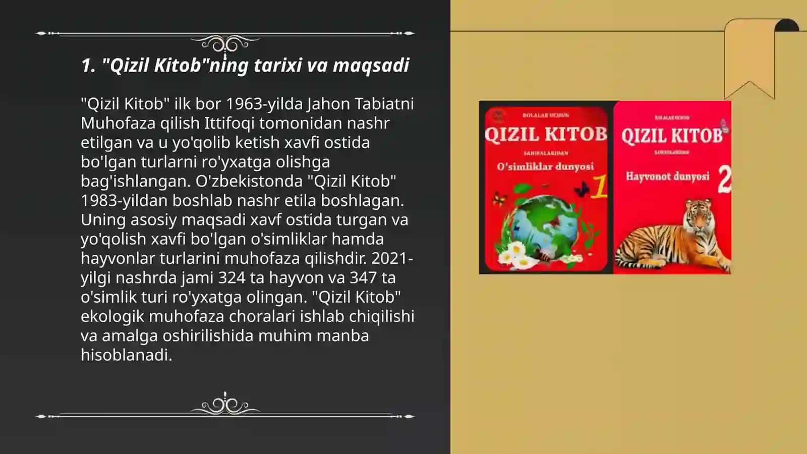 O‘zbekiston Respublikasi "Qizil Kitobi" va uning ahamiyati 3