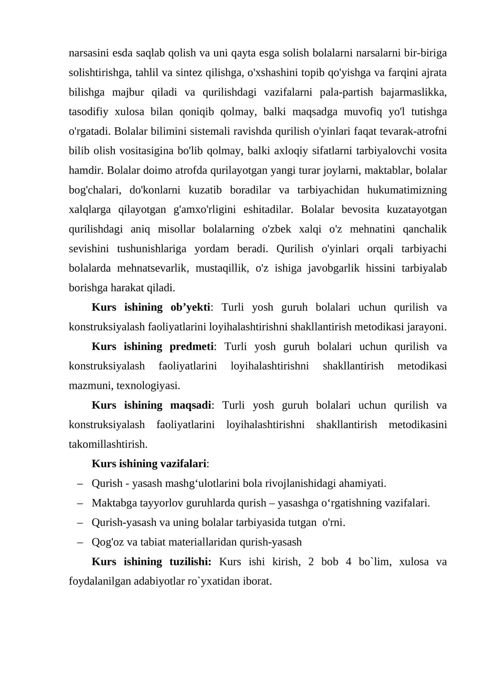 TURLI YOSH GURUH BOLALARI UCHUN QURILISH VA KONSTRUKSIYALASH FAOLIYATLARINI LOYIHALASHTIRISH 3