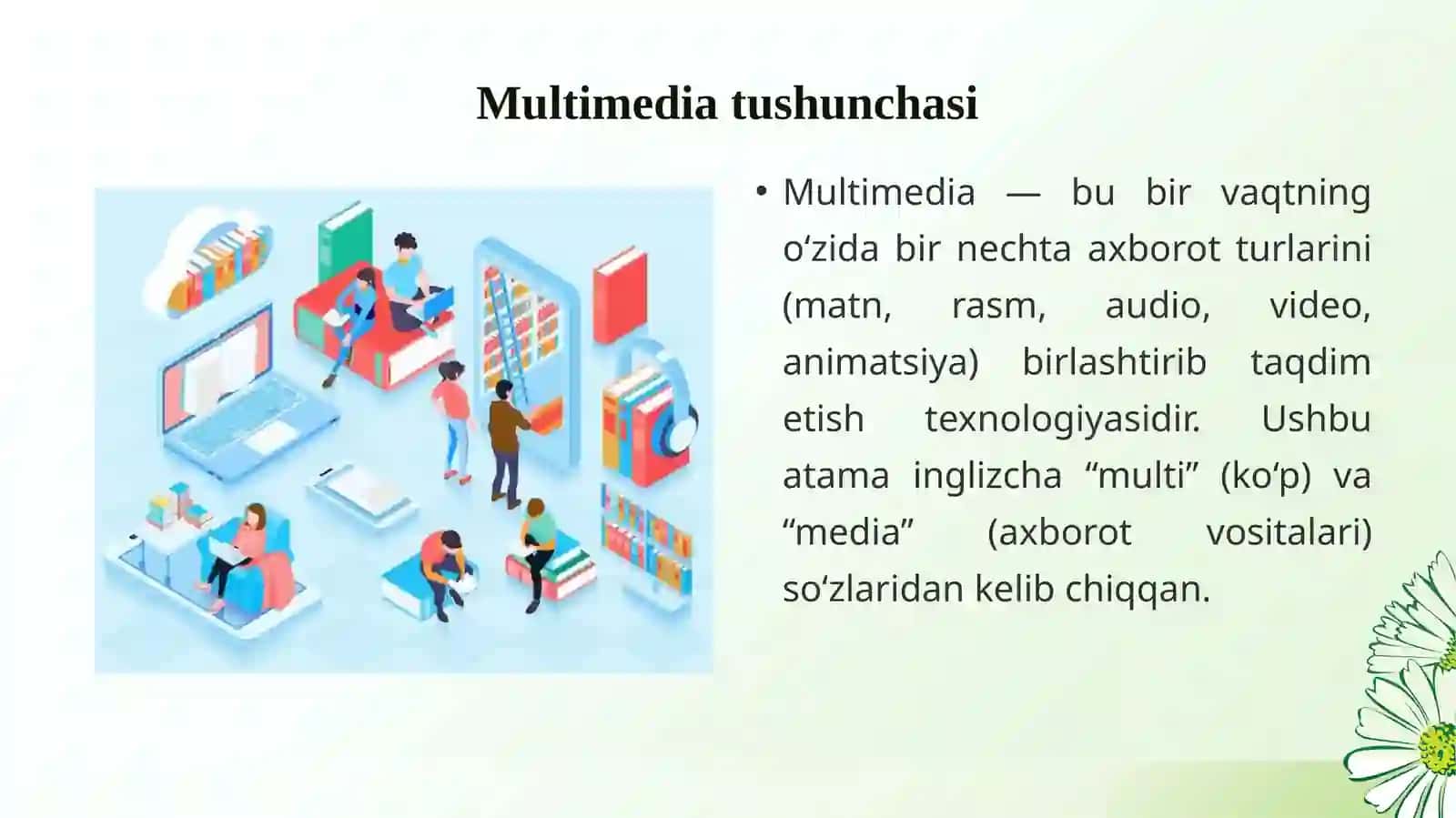 AXBOROT-KUTUBXONA MUASSASALARIDAMULTIMEDIA VOSITALARIDAN FOYDALANISHNINGROLI VA AHAMIYATI 3