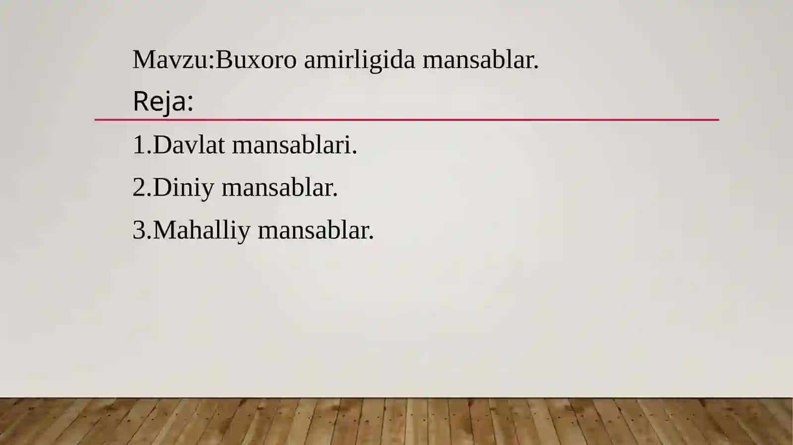 Buxoro amirligida mansablar 3