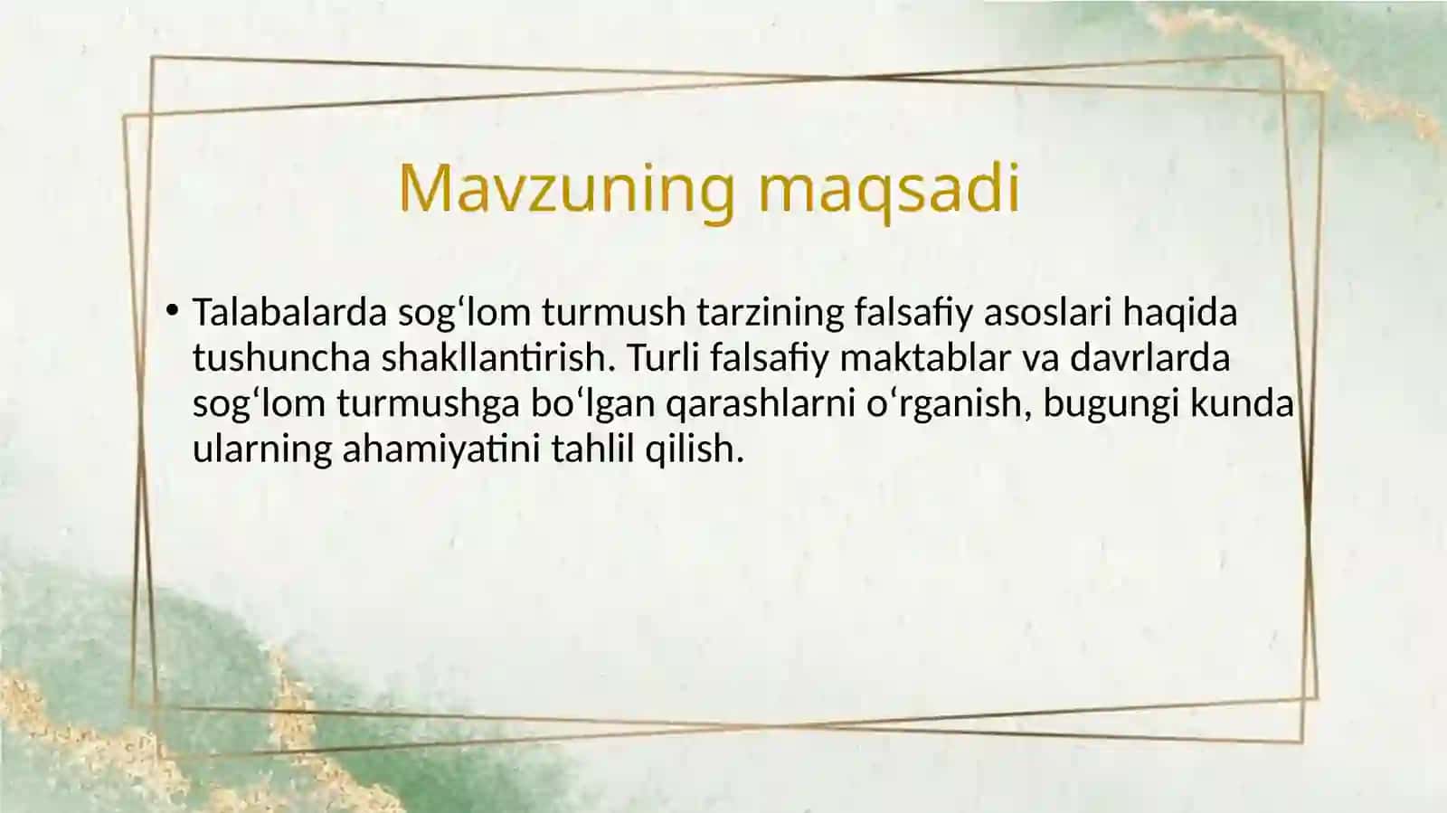 SOGʻLOMTURMUSH FALSAFIY NAZARIYALARI 3