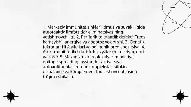 Autoimmun va allergik kasalliklar kelib chiqishi, kechishi, diagnostikasi 3