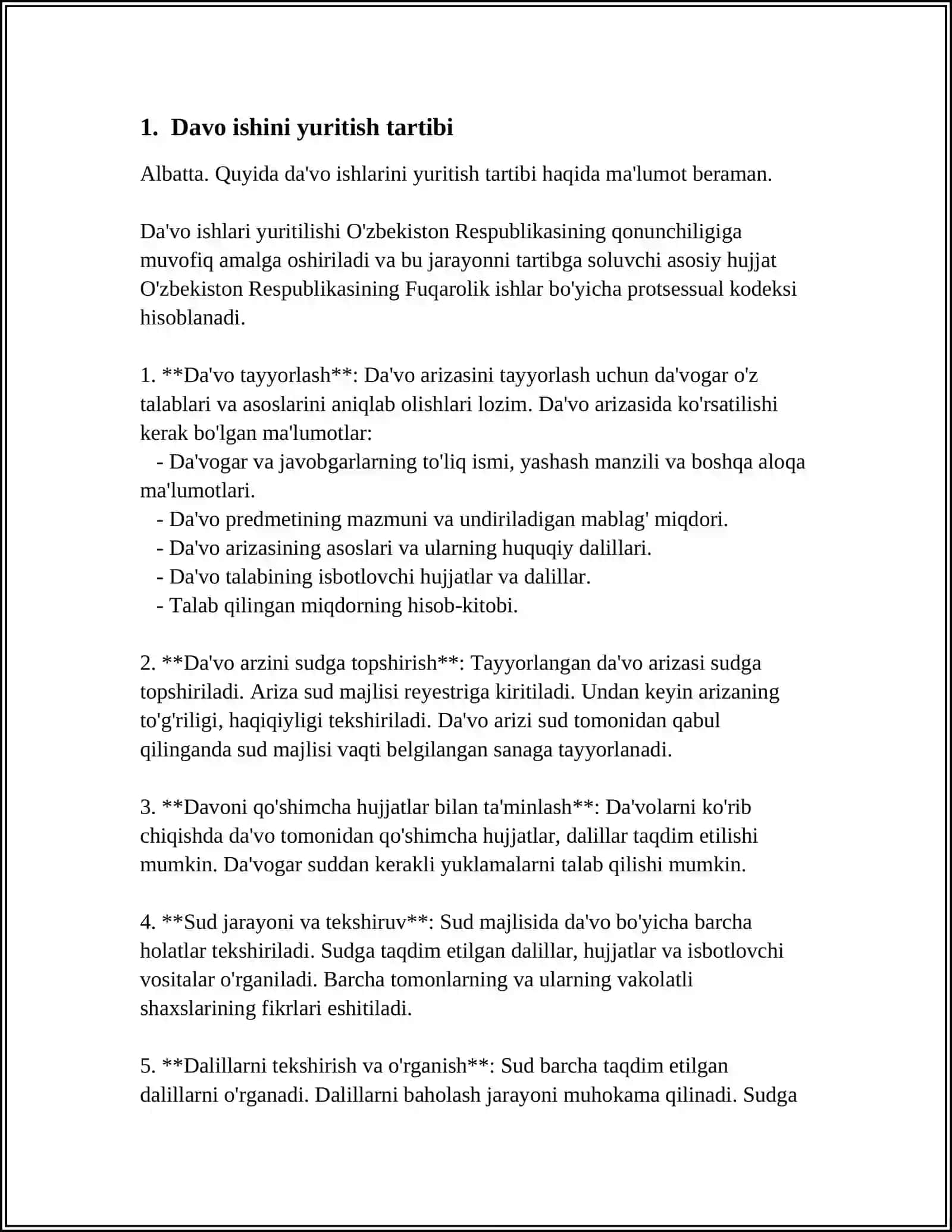 DA'VO ISHINI YURITISH 3