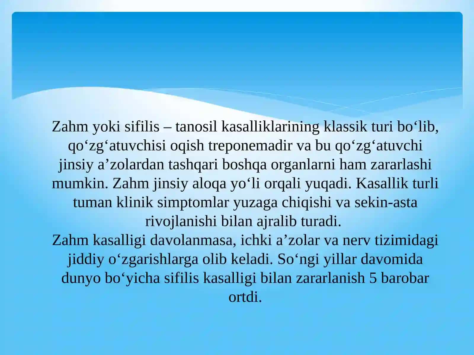 teri tanosil yuqumli kasalliklari qo'zg'atuvchilari,zahm va so’zak kasalliklarining diagnostikasi 3