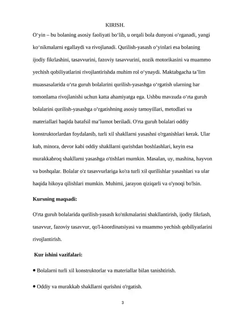 O’rta guruxda bolalarni qurish yasashga o’rgatish metodlari 3