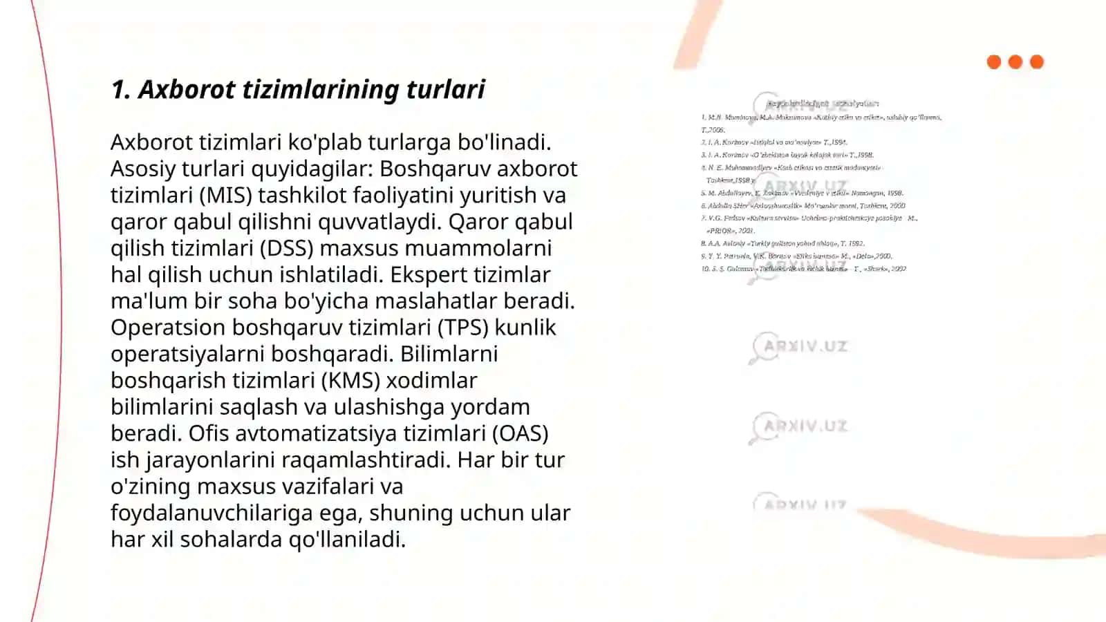 Axborot tizimlarining tasnifi 3
