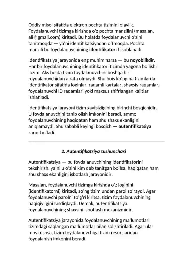 Identifikatsiya va autentifikatsiya tushunchasi va vazifalari 3