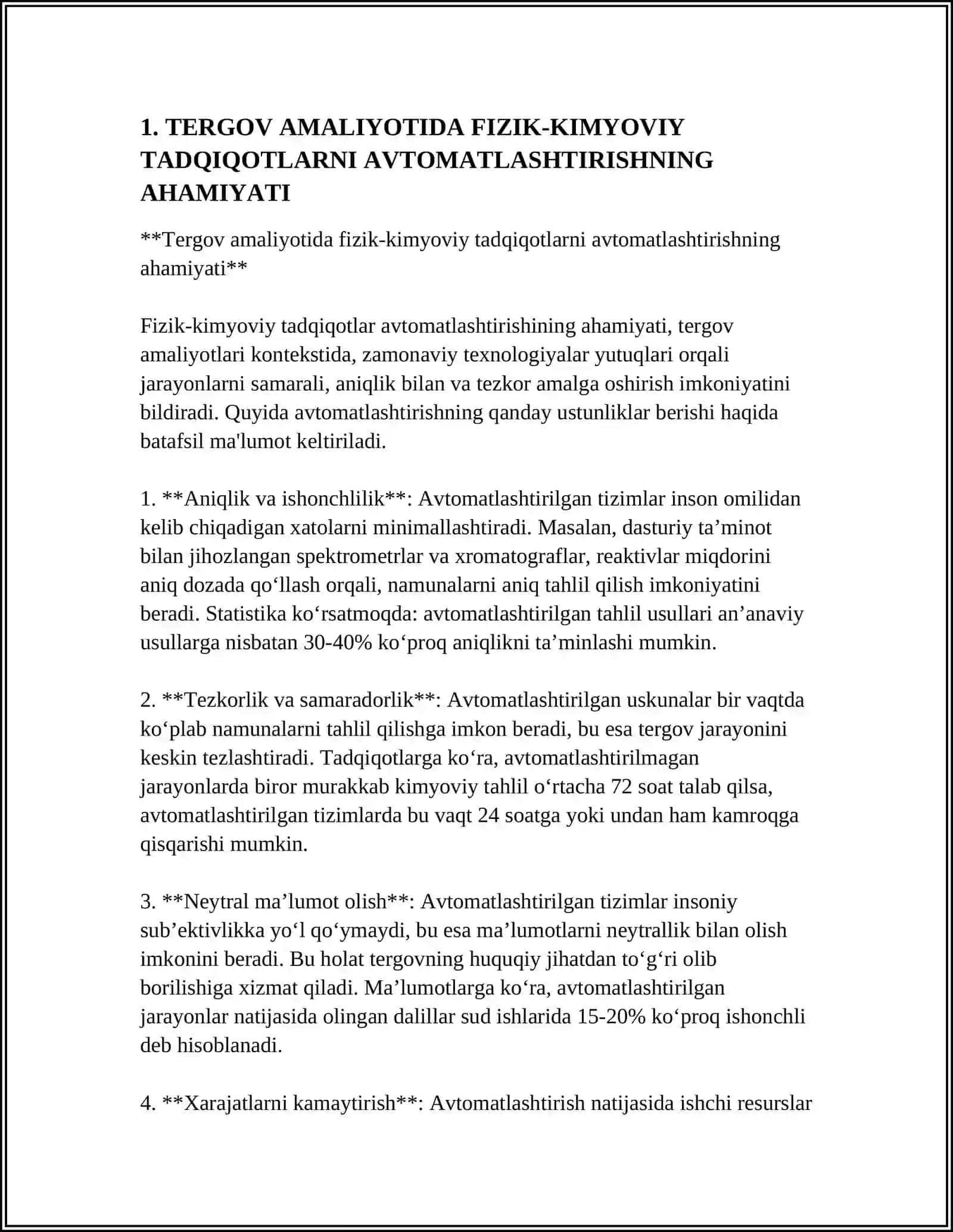 TERGOV AMALIYOTIDA QO'LLANADIGAN FIZIK-KIMYOVIY TADQIQOTLARNI AVTOMATLASHTIRISH 3