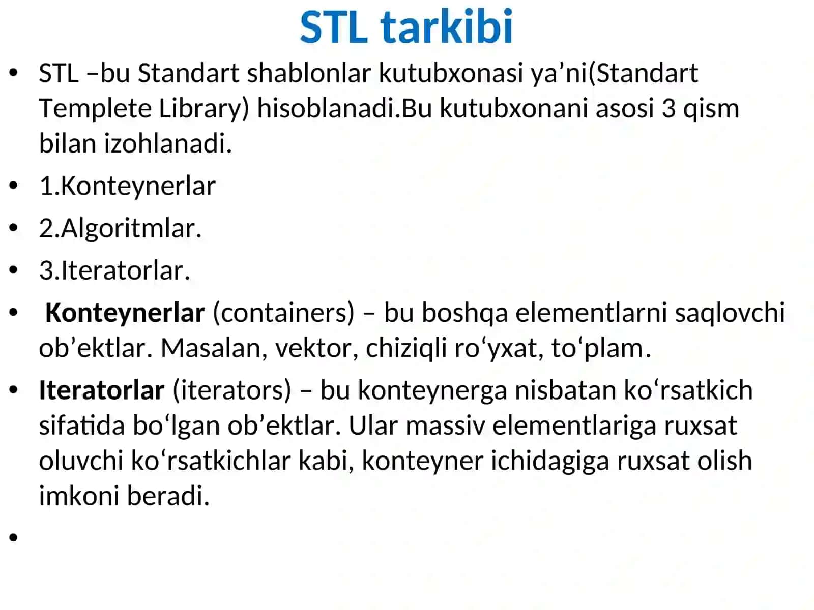 Chiziqli ma’lumotlar tuzilmalari 3