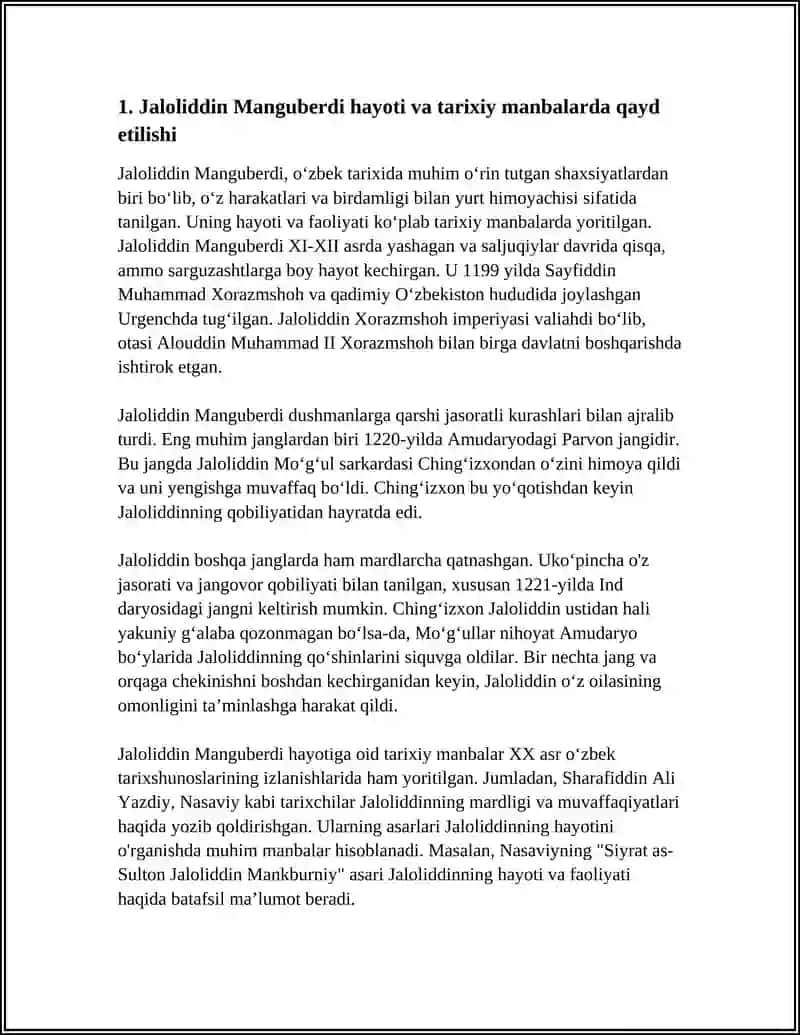 JALOLIDDIN MANGUBERDI —VATAN HIMOYACHISI 3