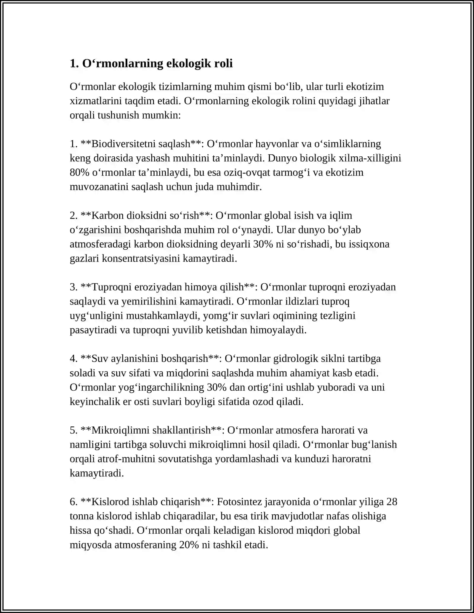 OʻRMON VA ANTROPOGEN OMILLAR ORASIDAGI BOGʻLIQLIK 3