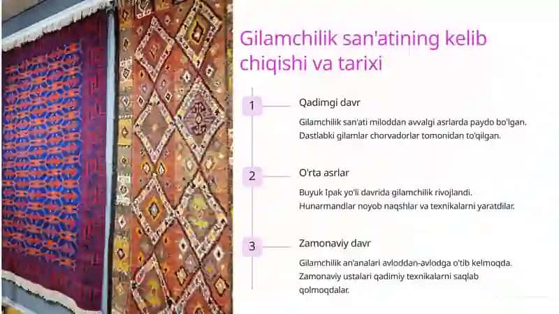 O'zbekiston davlat amaliy sanat va hunarmandchilik muzeyi gilamchiligi 3