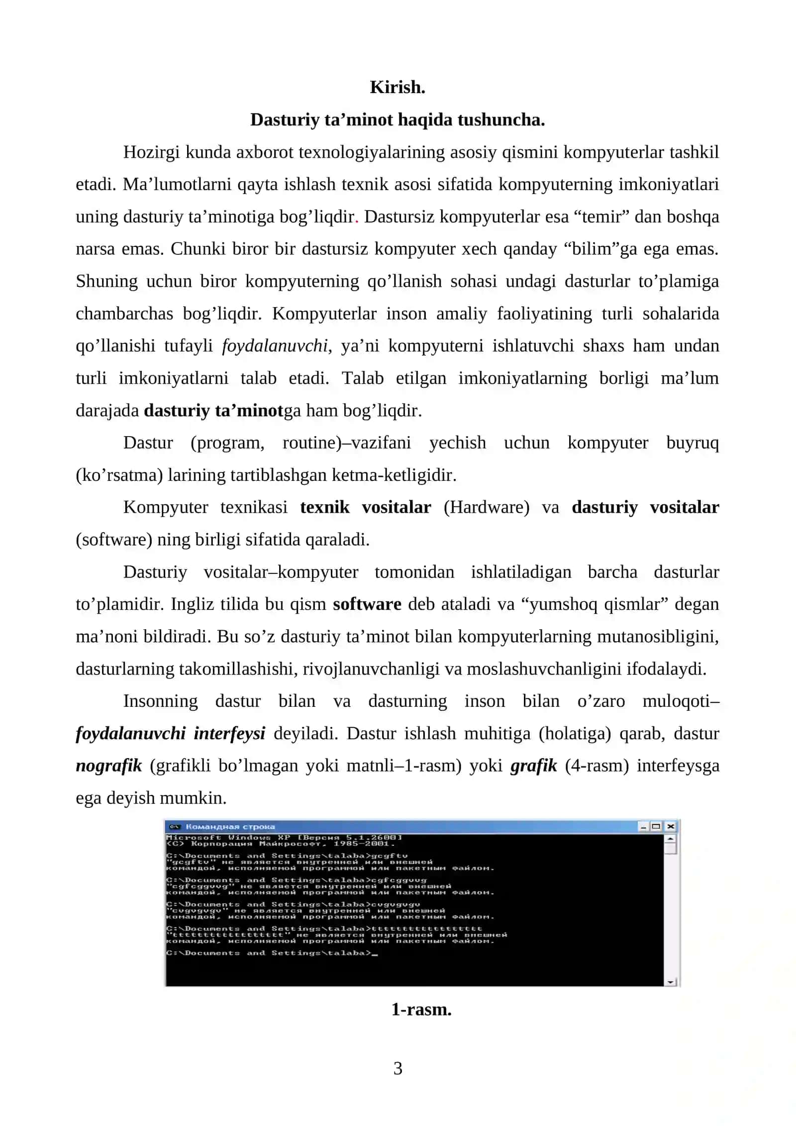 Kompyuterlarga dasturiy yordam ko’rsatish 3