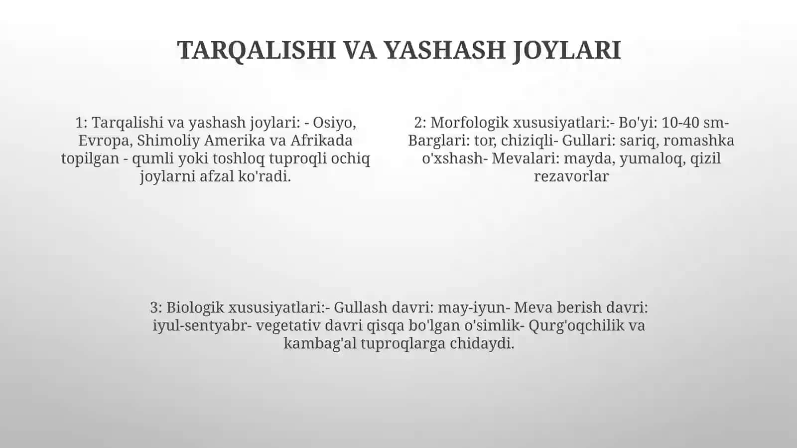 Yovvoyi Holda O'Sadigan Danak Mevali O'SimliklarningMorfo-BiologikXususiyatlari 3