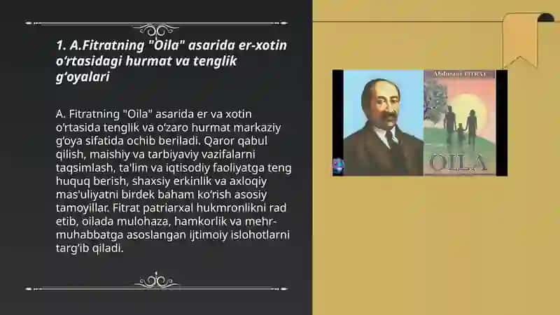A.Fitratning "Oila" asaridagi oila qurish va farzand tarbiyasiga oid gʻoyalar 3