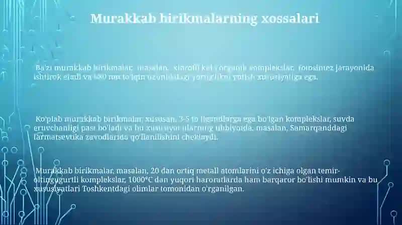 Kompleks birikmalar 3