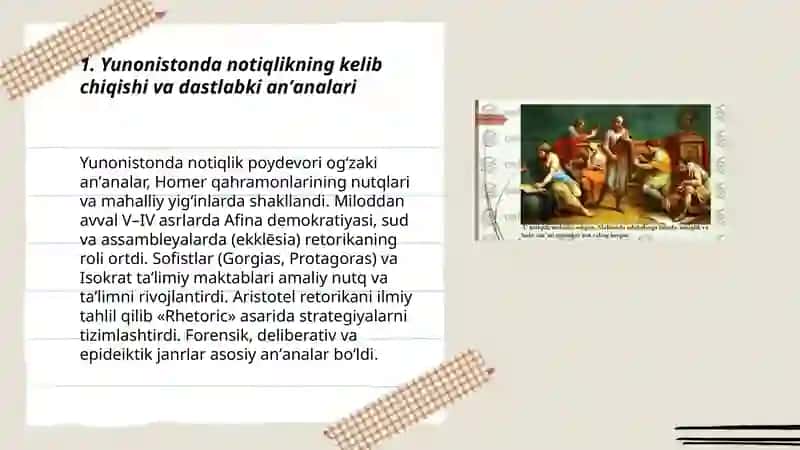 Yunonistonda notiqlik san'atining tarixi haqida 3