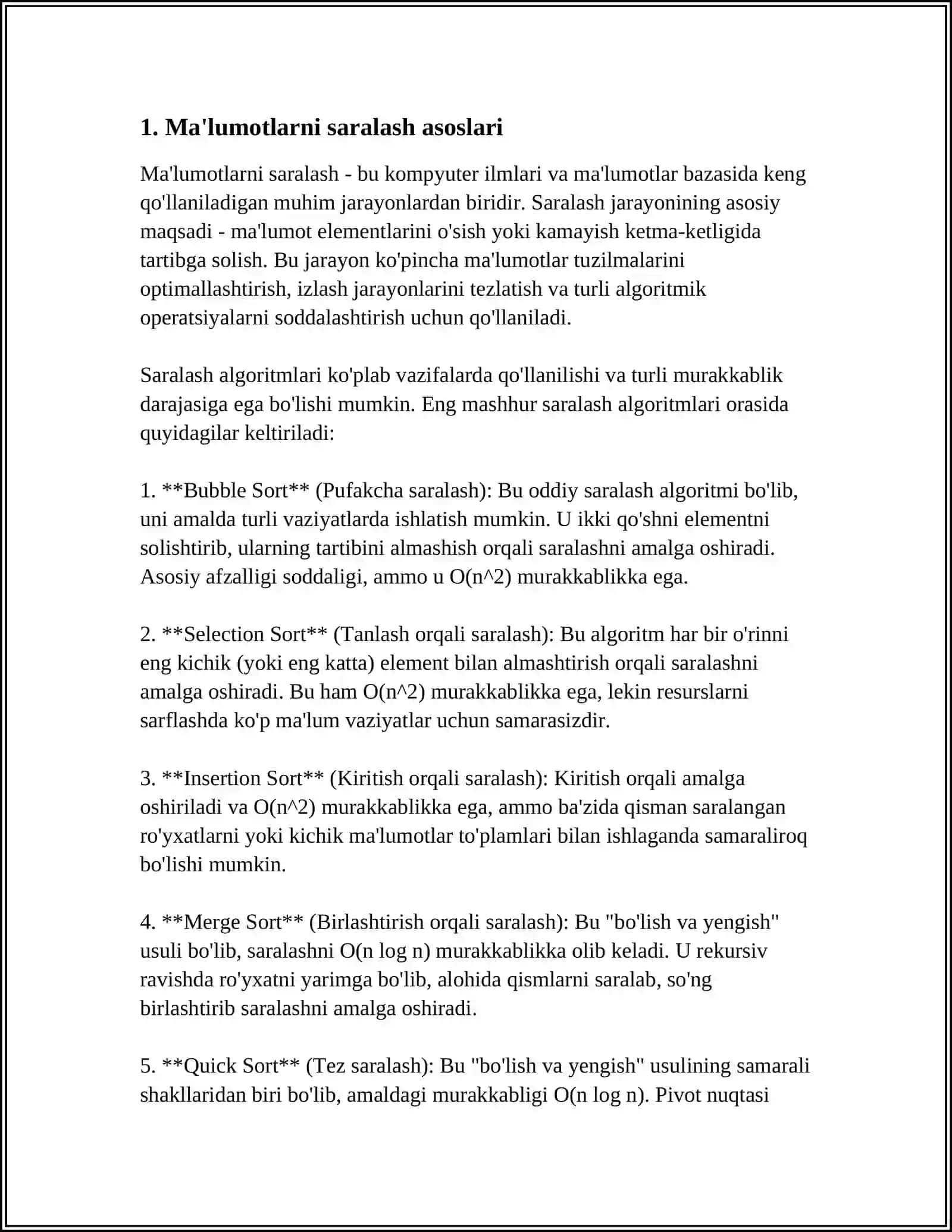 MICROSOFT EXCEL 365 DA MA'LUMOTLARNI SARALASH VA FILTRLASH 3
