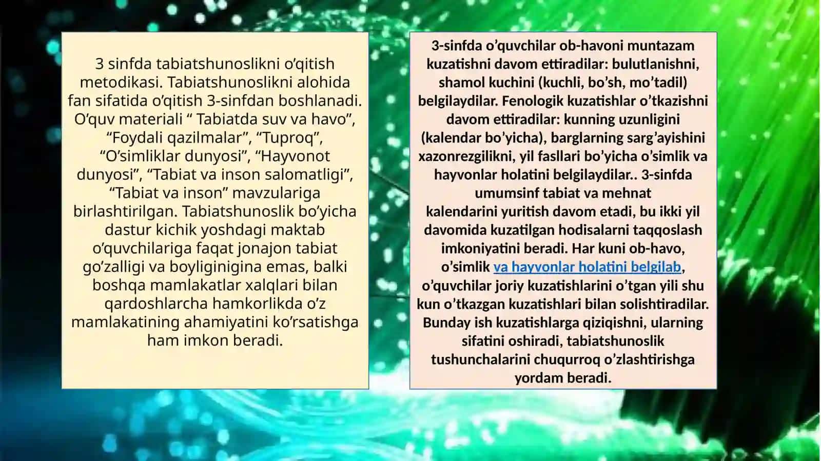Boshlang'ich maktablar dastabiiy fanlarning mazmuni 3