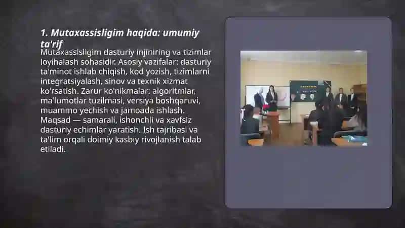 Mutaxassisligim haqida 3