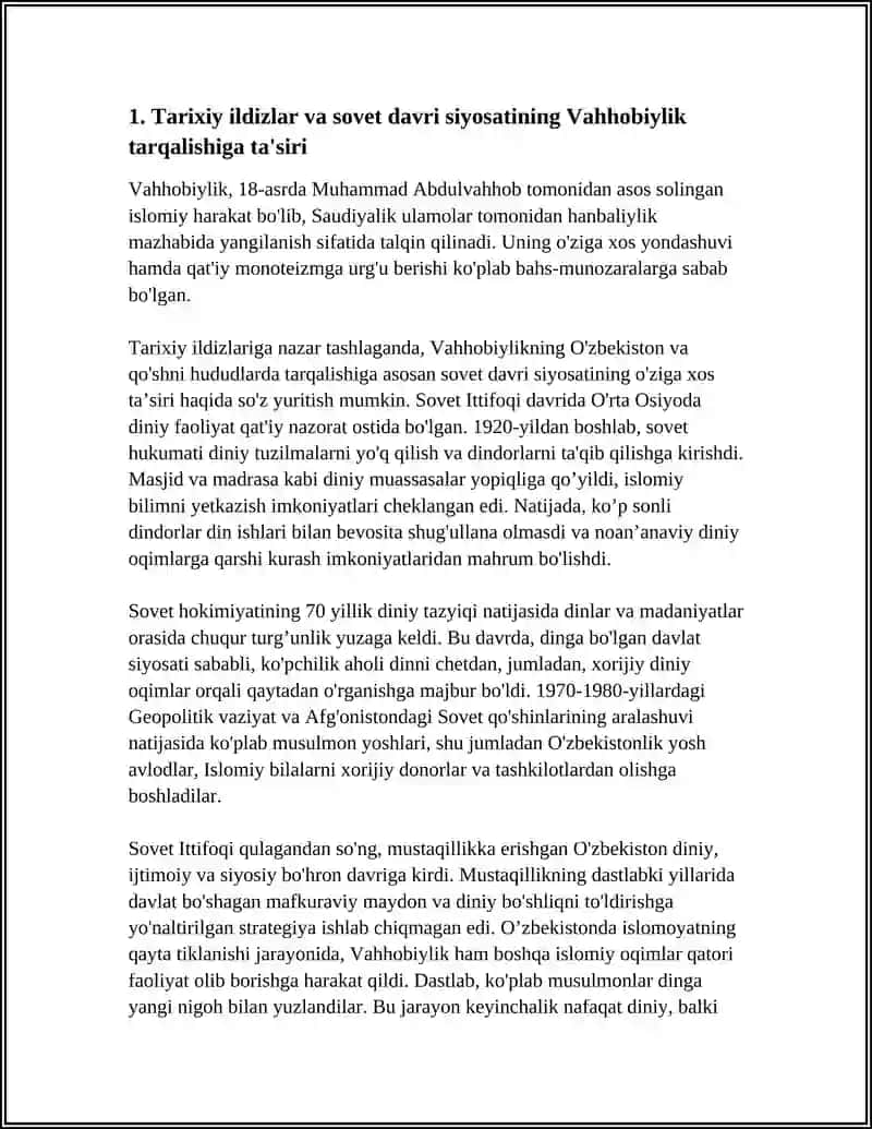 VAHHOBIYLIKNING O‘ZBEKISTONDA TARQATILISHIDA ICHKI VA TASHQI OMILLAR 3