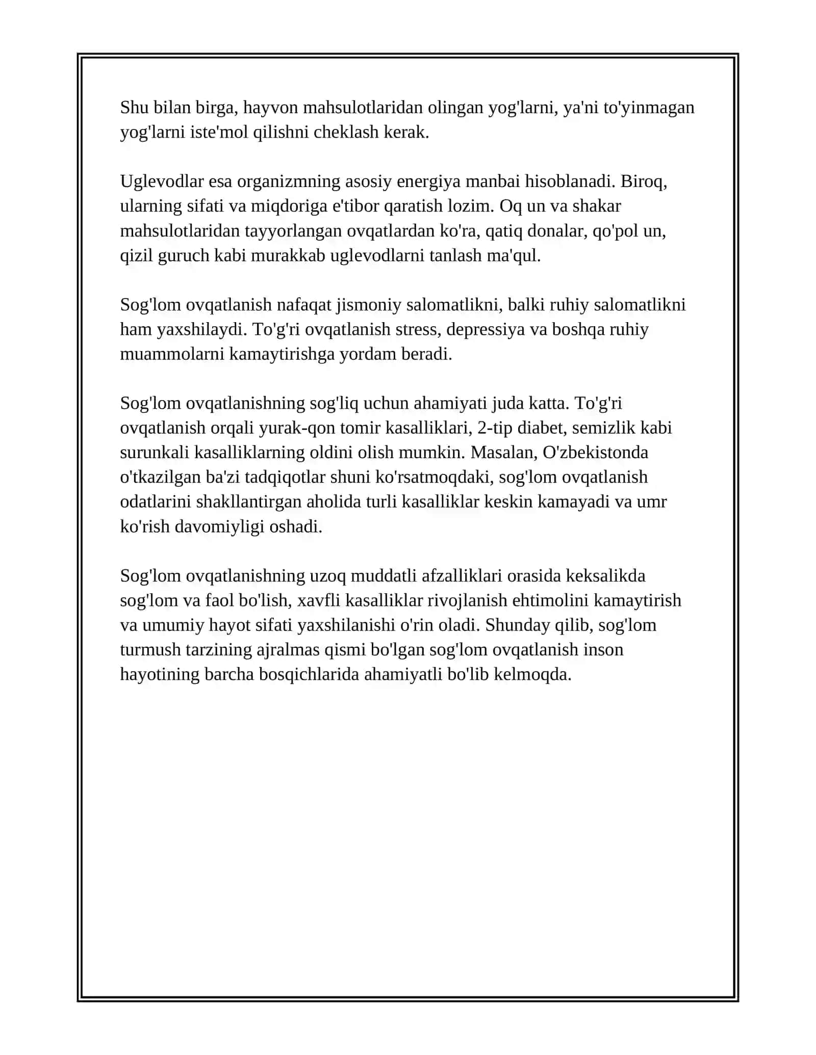 SOG'LOM TURMUSH TARZI VA UNING MOHIYATI 3