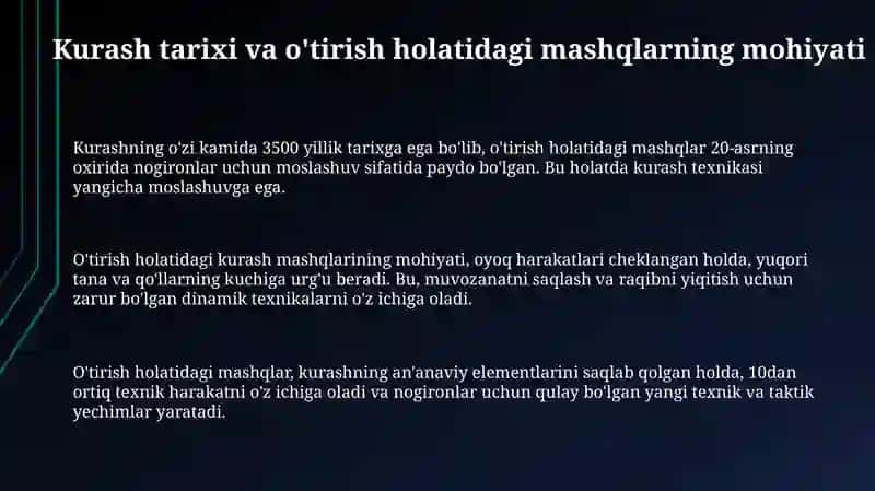 O'tirgan holda Kurash 3