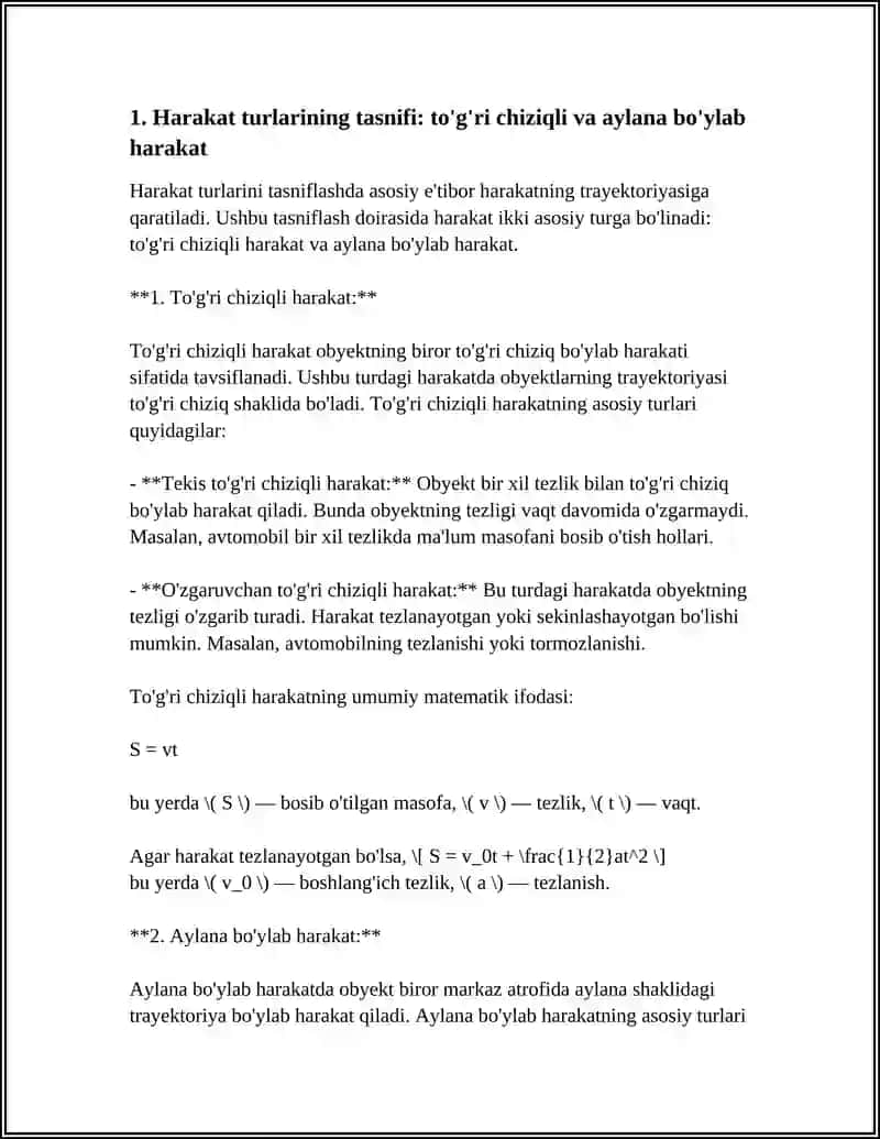 HARAKAT TURLARI 3
