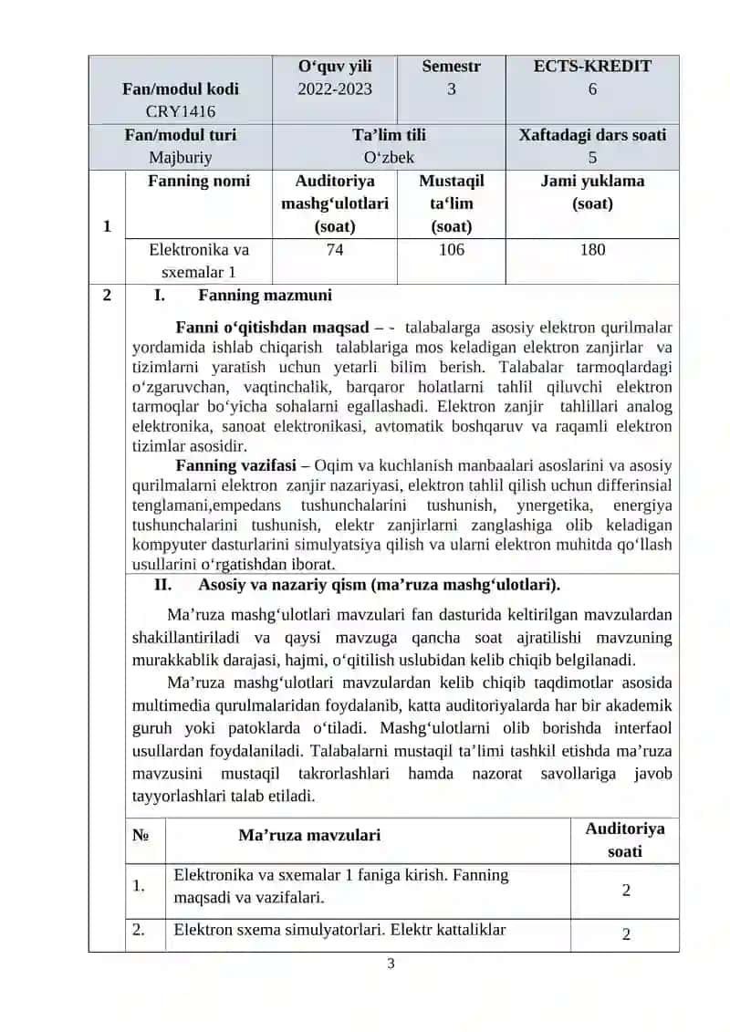 Elektronika va sxemalar 1 3